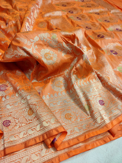 Banarasi Pure Katan Silk Meenakari Artistry Saree for Worthy Look