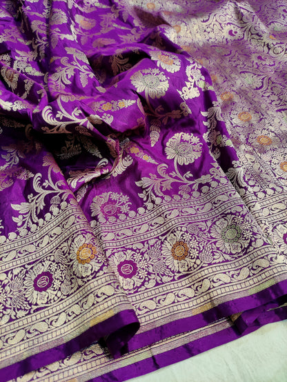 Shahi Jamuni Handwoven Banarasi Pure Katan Silk Meenakari Saree