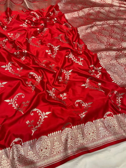 Red banarasi mashru silk