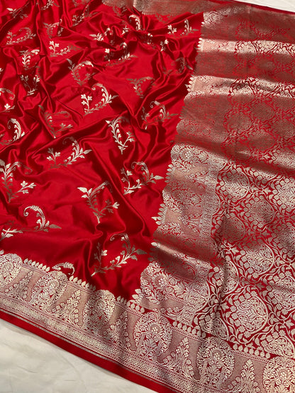 Red banarasi mashru silk