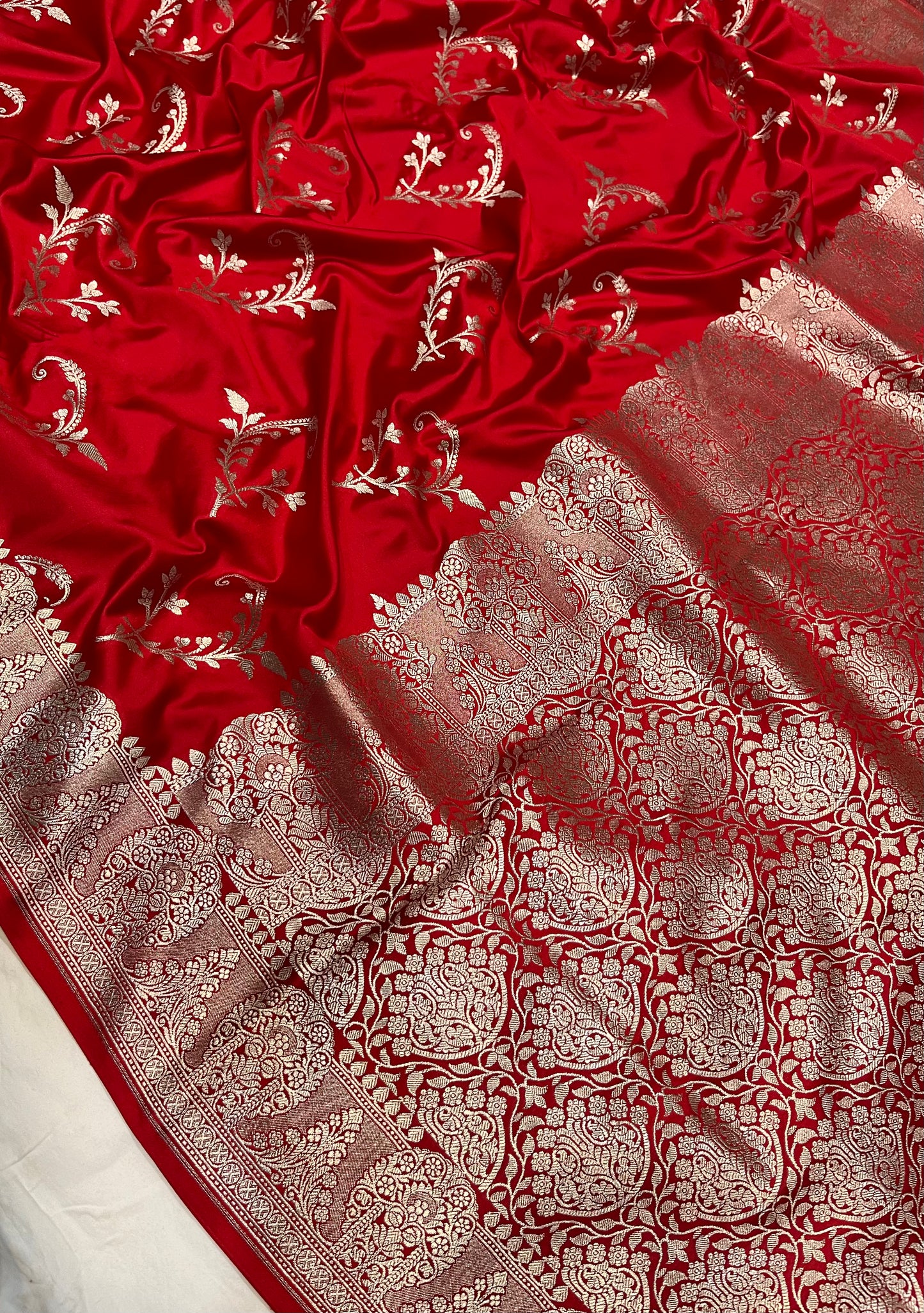 Red banarasi mashru silk
