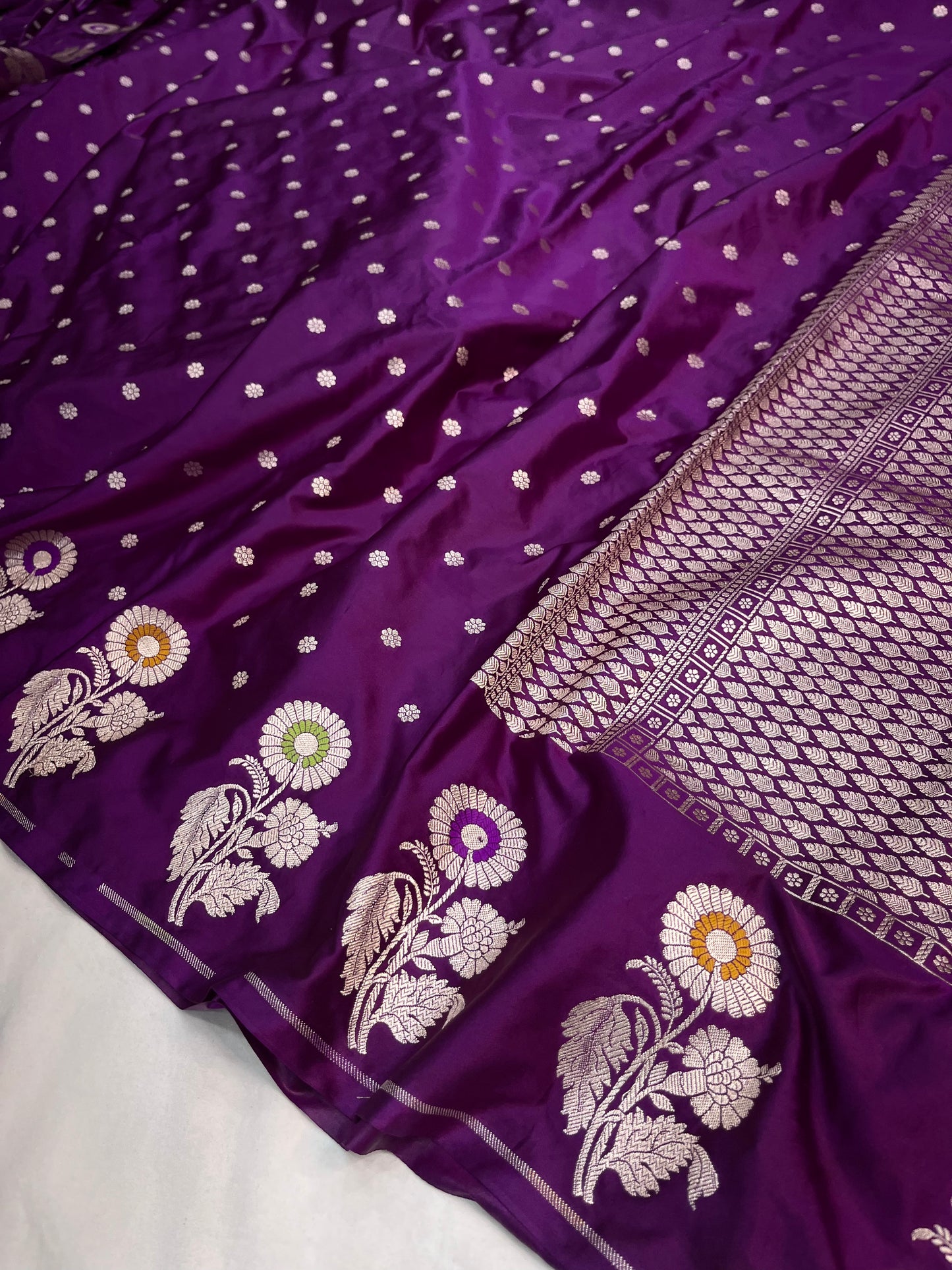 Purple Banarasi Butti Mashru Silk Saree MSM02