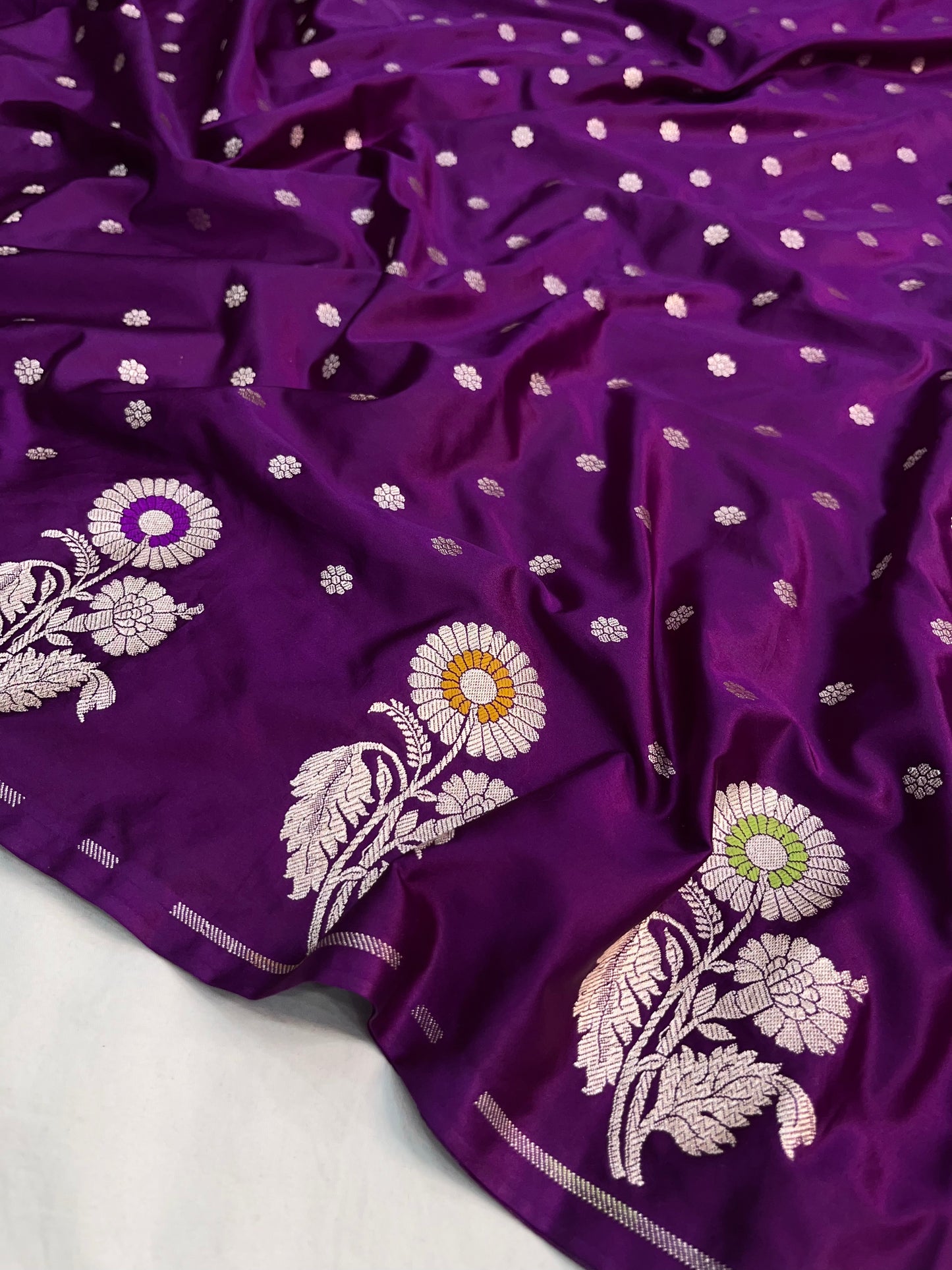 Purple Banarasi Butti Mashru Silk Saree MSM02