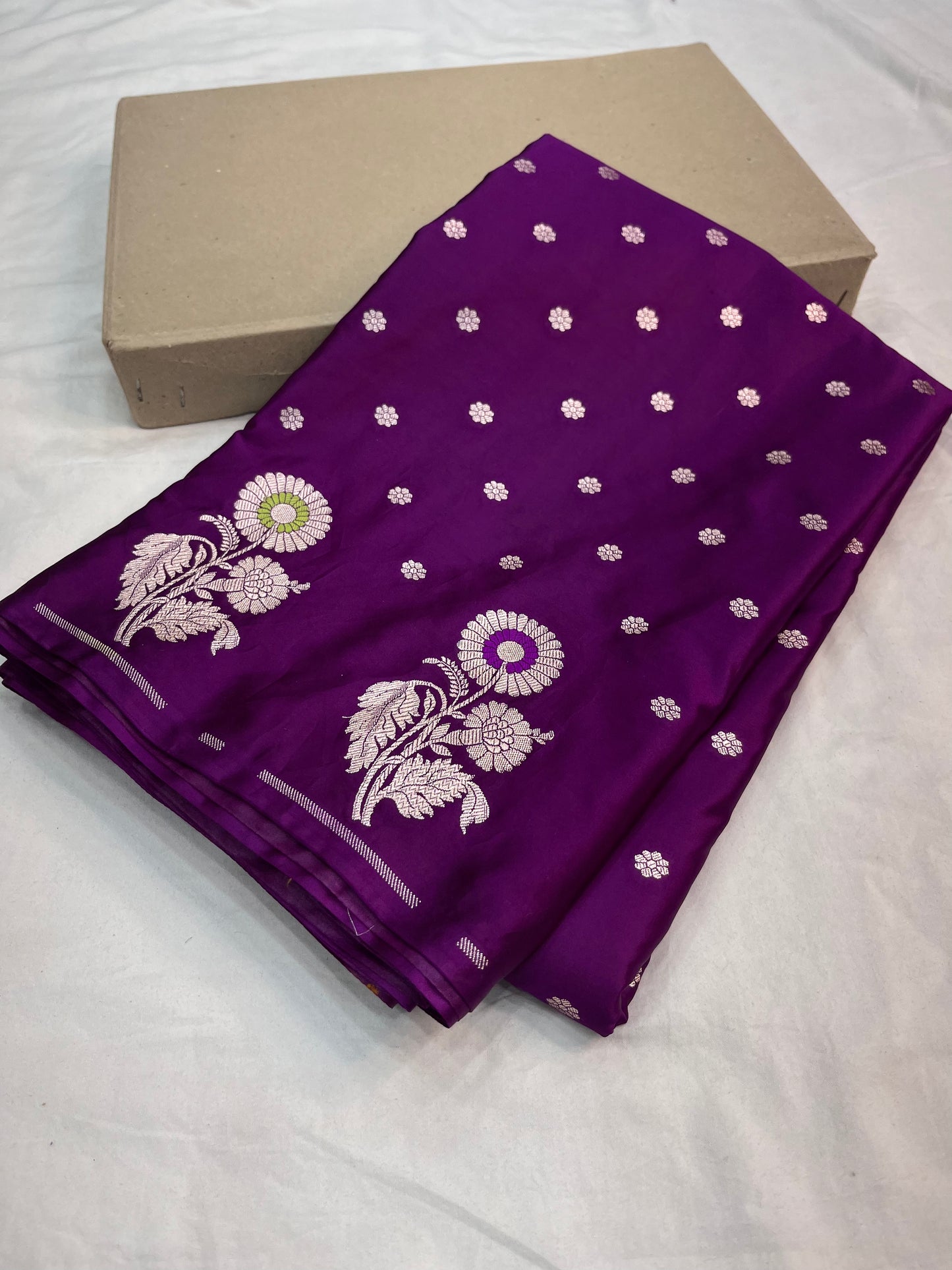 Purple Banarasi Butti Mashru Silk Saree MSM02
