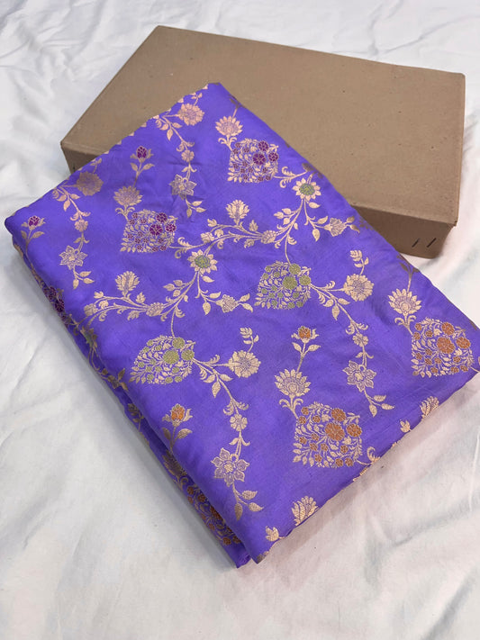 Banarasi Handloom Pure Katan Silk Saree In Lavender Shade