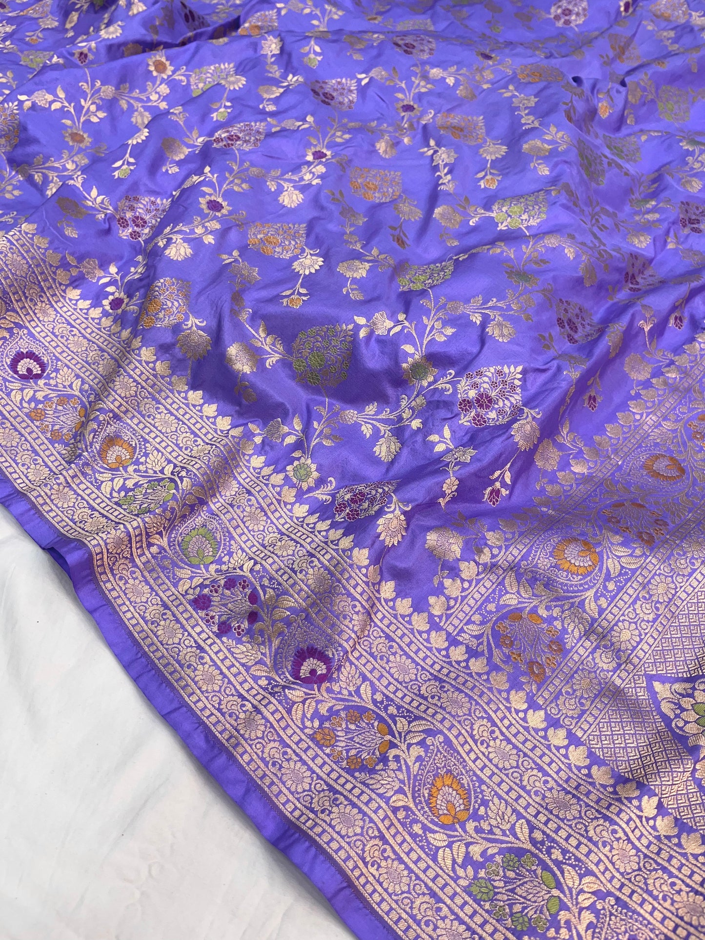 Banarasi Handloom Pure Katan Silk Saree In Lavender Shade