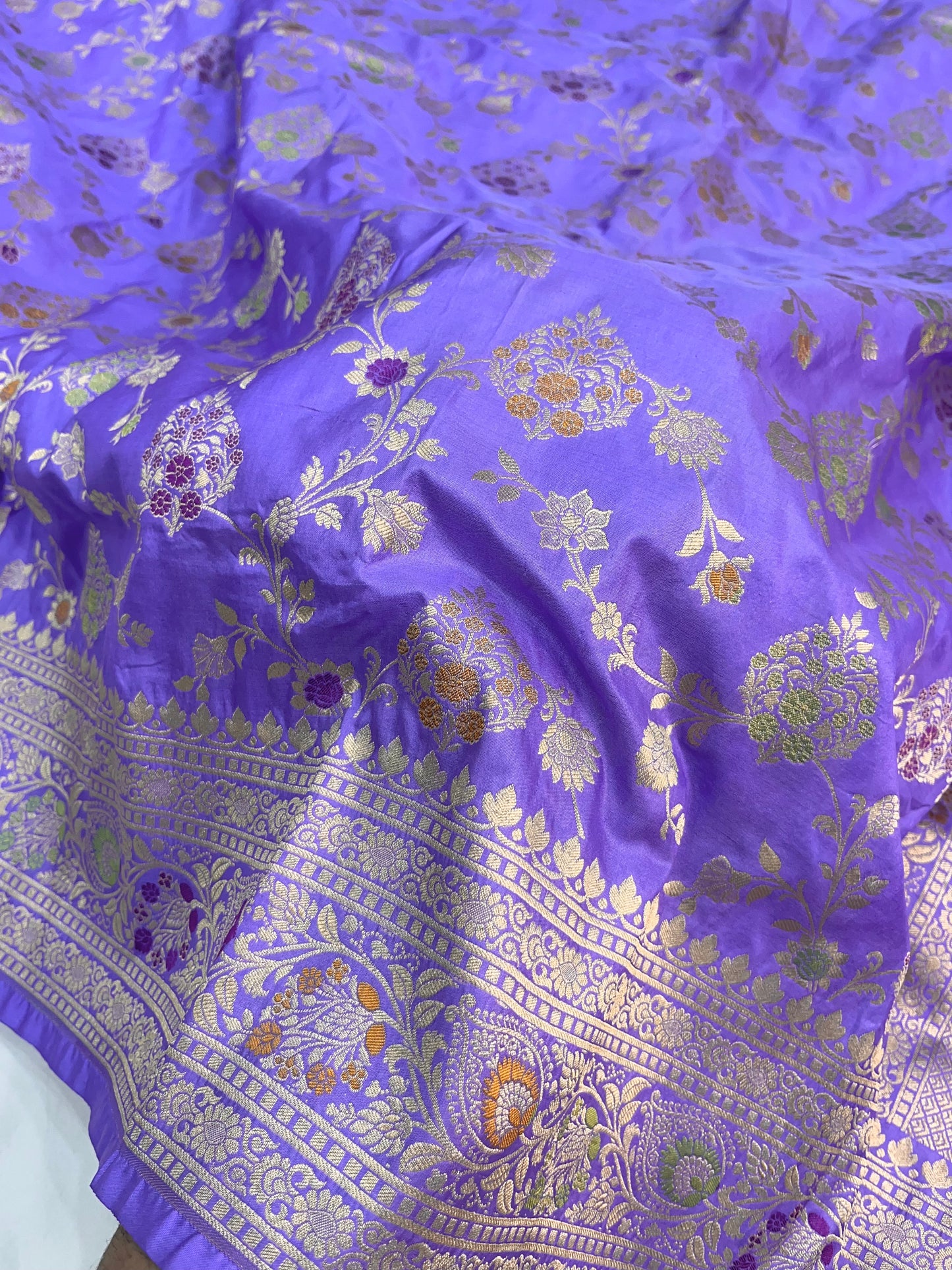 Banarasi Handloom Pure Katan Silk Saree In Lavender Shade