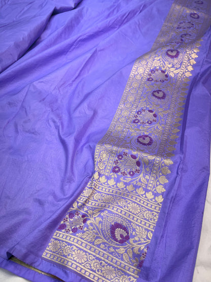 Banarasi Handloom Pure Katan Silk Saree In Lavender Shade