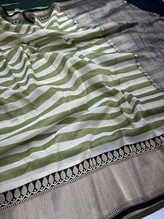 Handwoven tissue silk saree