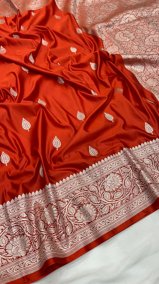 Mashru orange saree