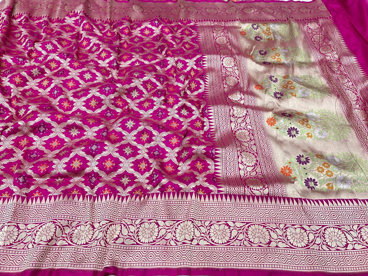 Rani Pink Banarasi Pure Silk sare
