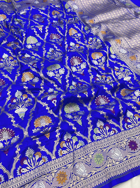 Royal Blue Banarasi minakari Pure Silk saree