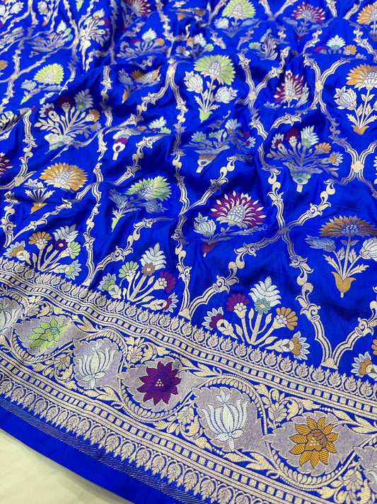 Royal Blue Banarasi minakari Pure Silk saree