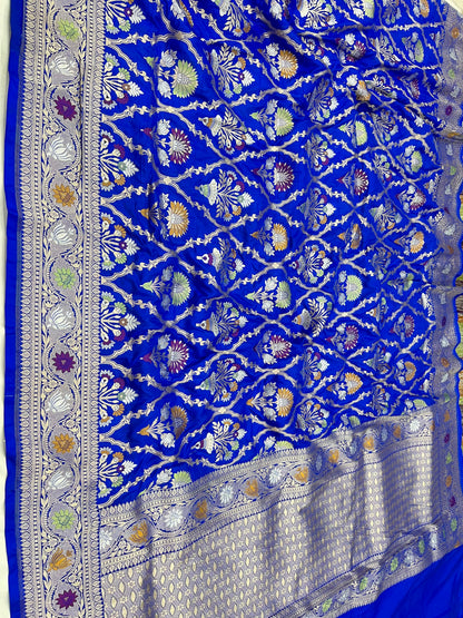 Royal Blue Banarasi minakari Pure Silk saree
