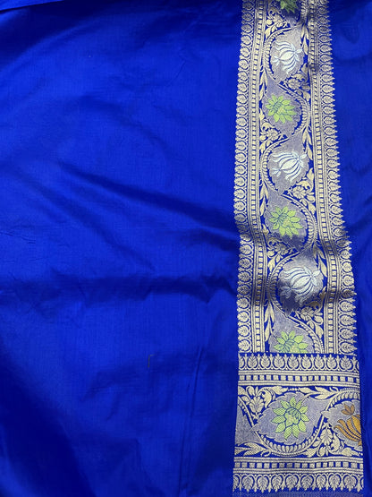 Royal Blue Banarasi minakari Pure Silk saree