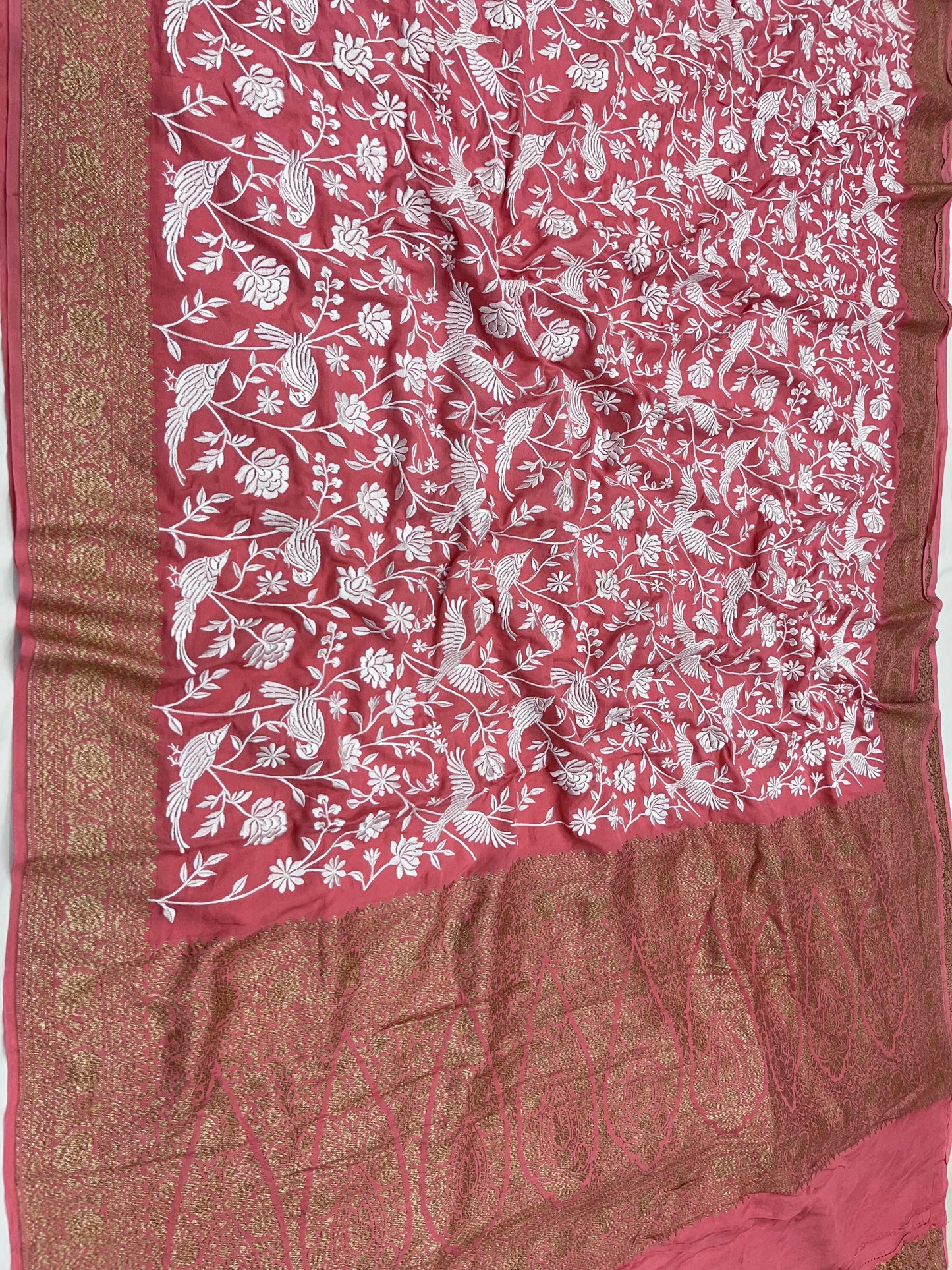 Strawberry Parsigara Saree