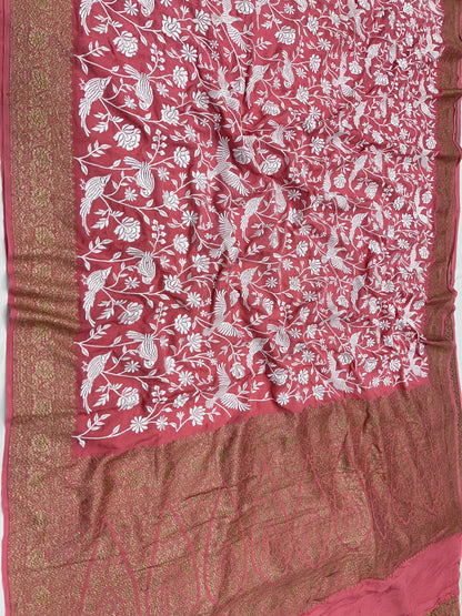 Strawberry Parsigara Saree