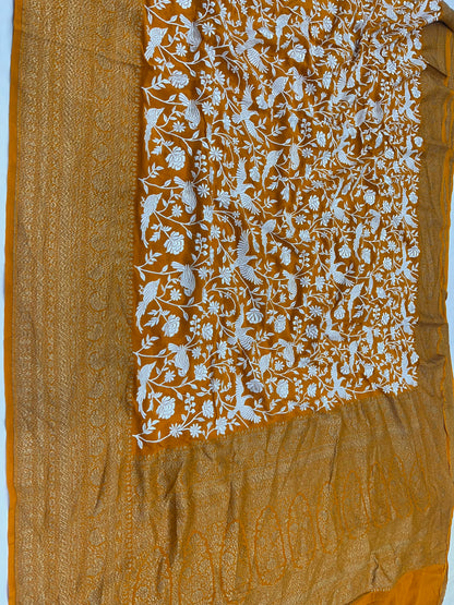 Mustard Yellow Parsigara Saree