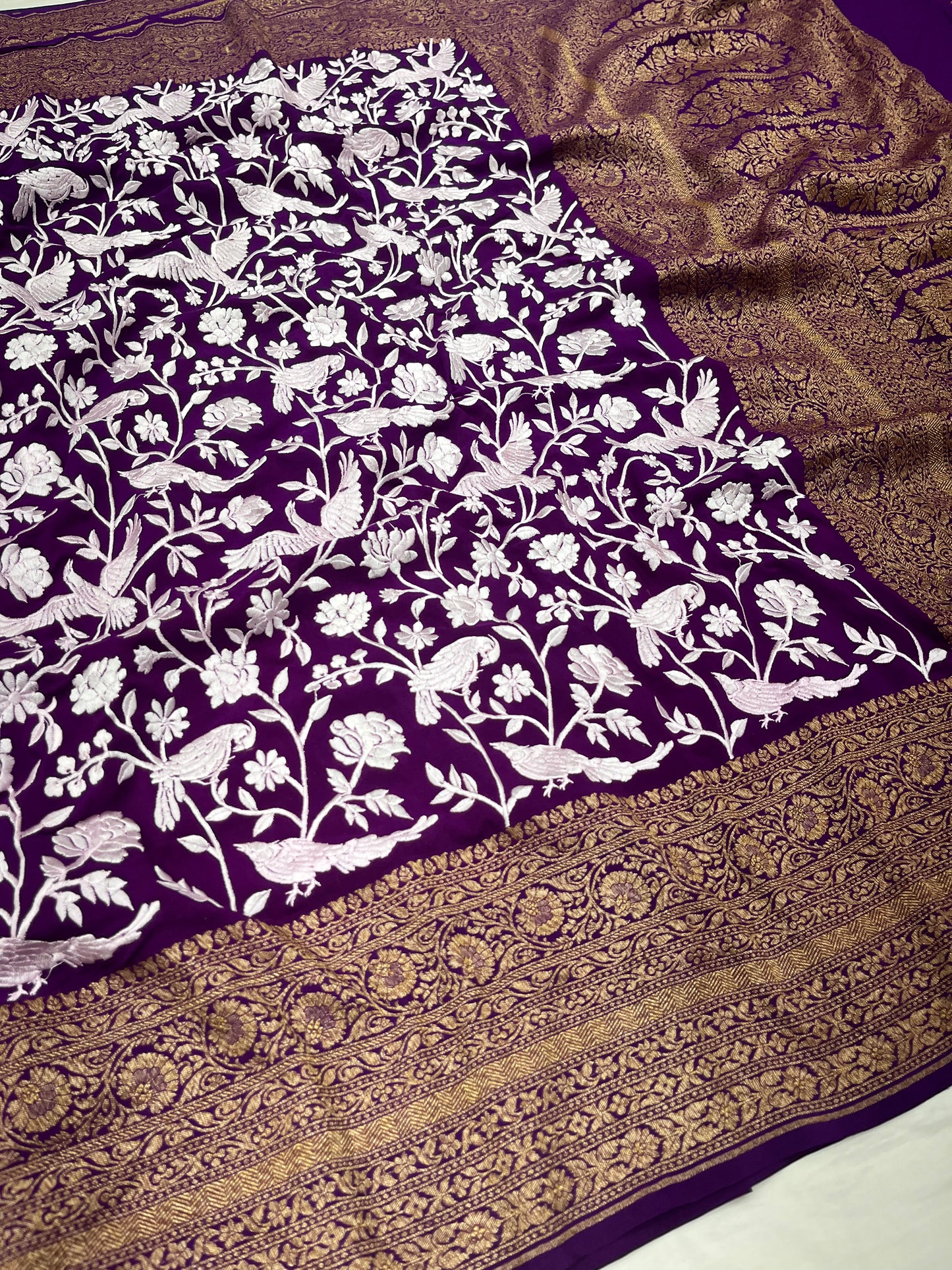 Purple Magenta Parsigara Saree