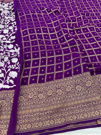 Purple Magenta Parsigara Saree