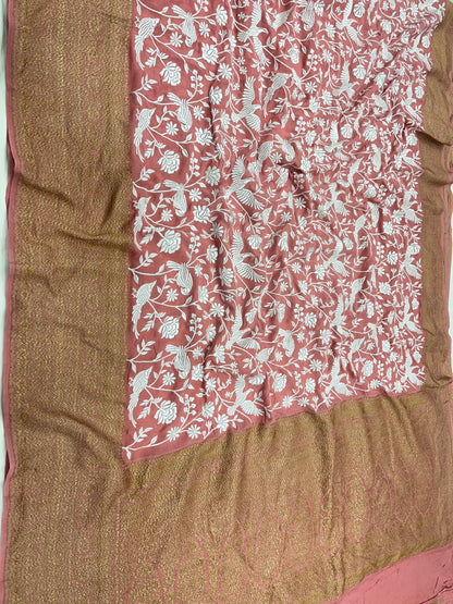 Peach Parsigara Saree