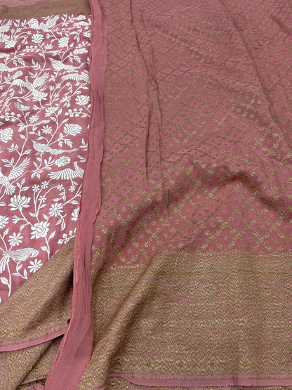 Peach Parsigara Saree