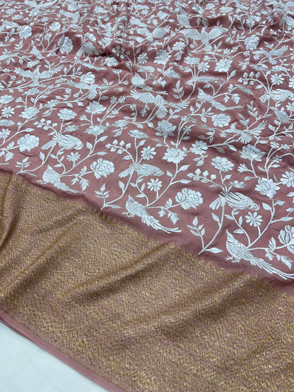 OldRose Dusty Pink Parsigara Saree