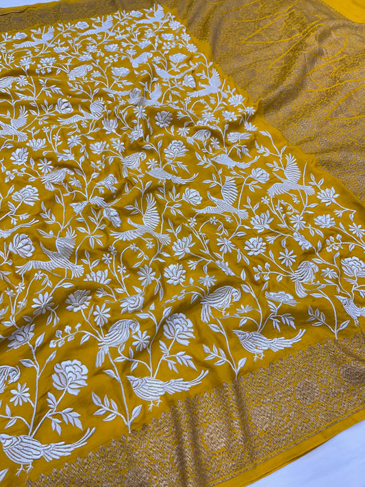 Gold Yellow Parsigara Saree