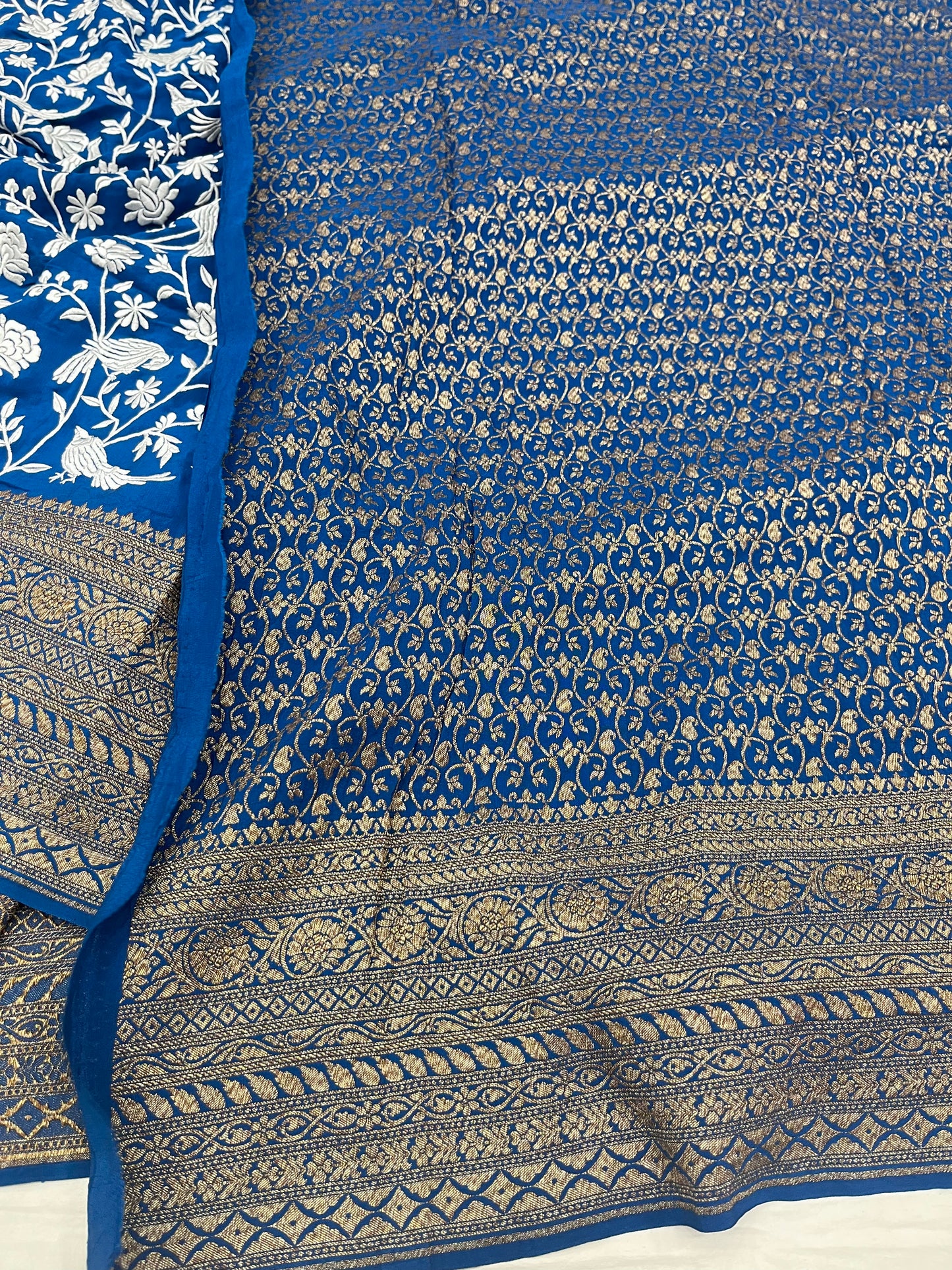 Firozi Blue Parsigara Saree