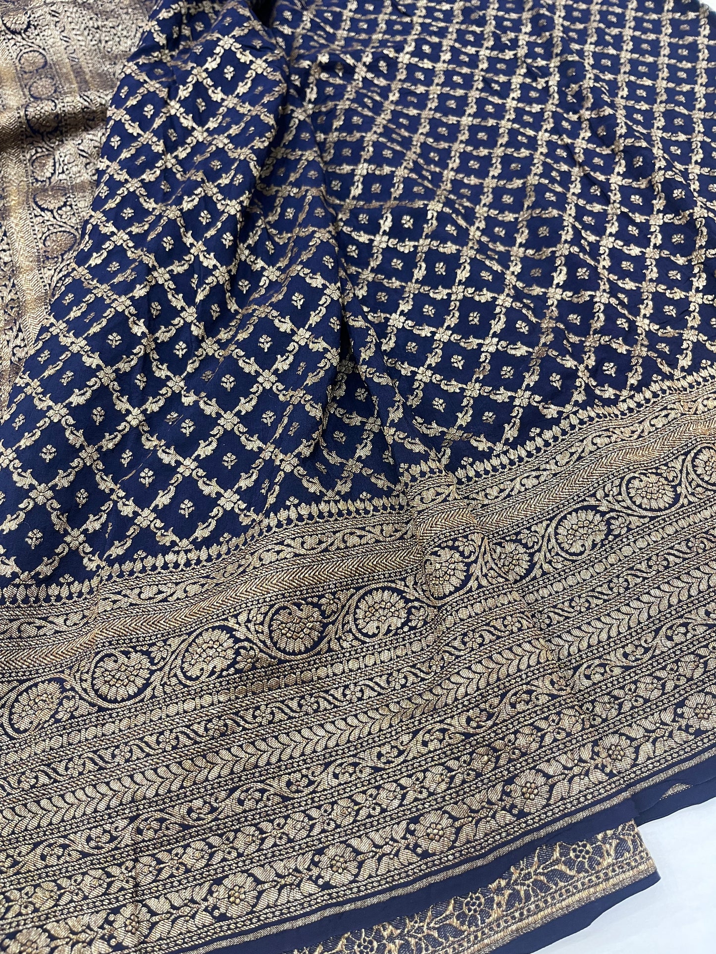 Dark Nevy Blue Parsigara Saree
