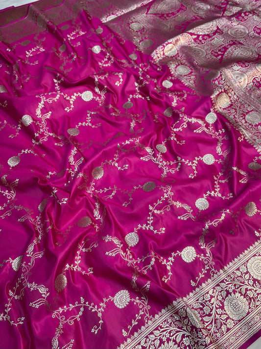Rani Pink Banarasi Satin Silk