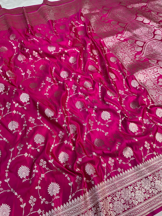 Rani Pink Banarasi Satin Silk
