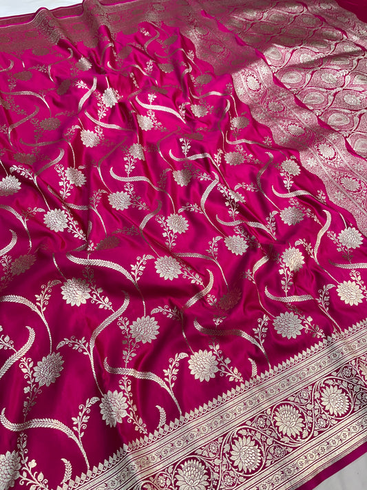 Rani Pink Banarasi Satin Silk