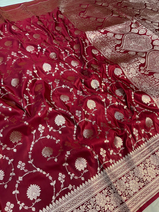 Maroon Banarasi Satin Silk