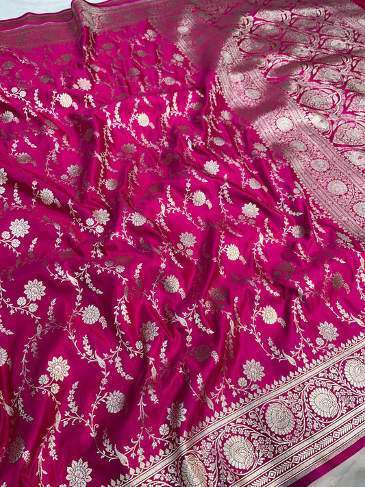 Rani Pink Banarasi Satin Silk