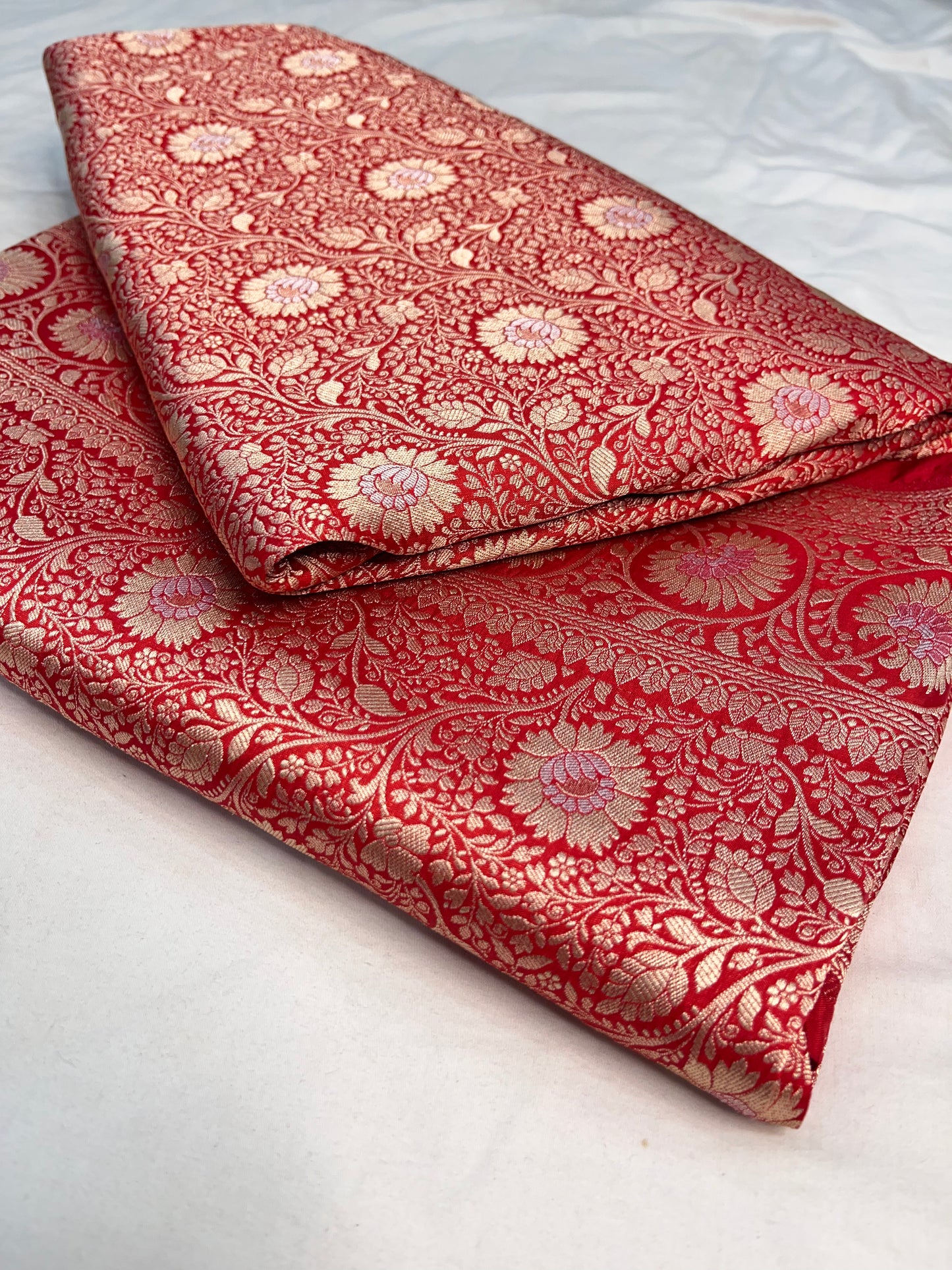 Red Brocade Banarasi Silk Saree