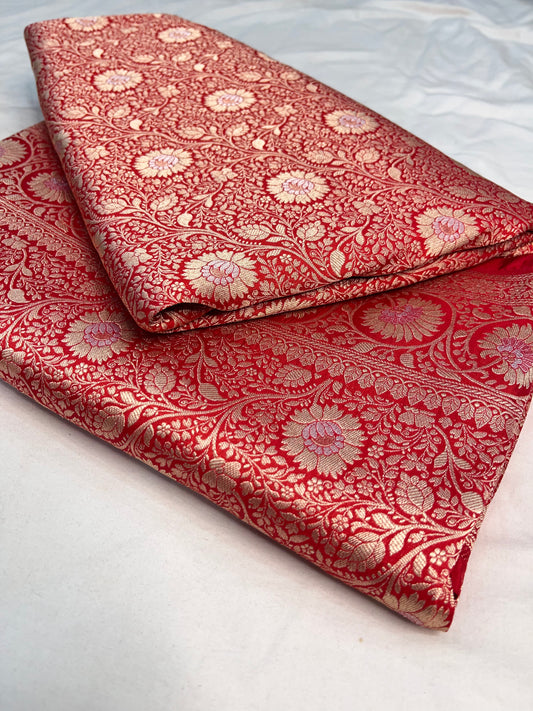 Red Brocade Banarasi Silk Saree
