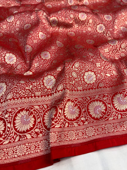 Red Brocade Banarasi Silk Saree