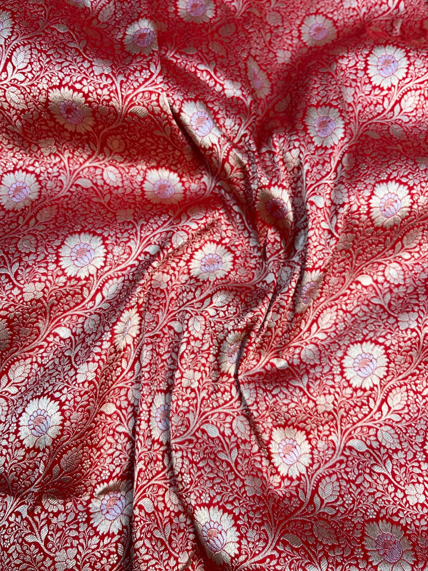 Red Brocade Banarasi Silk Saree