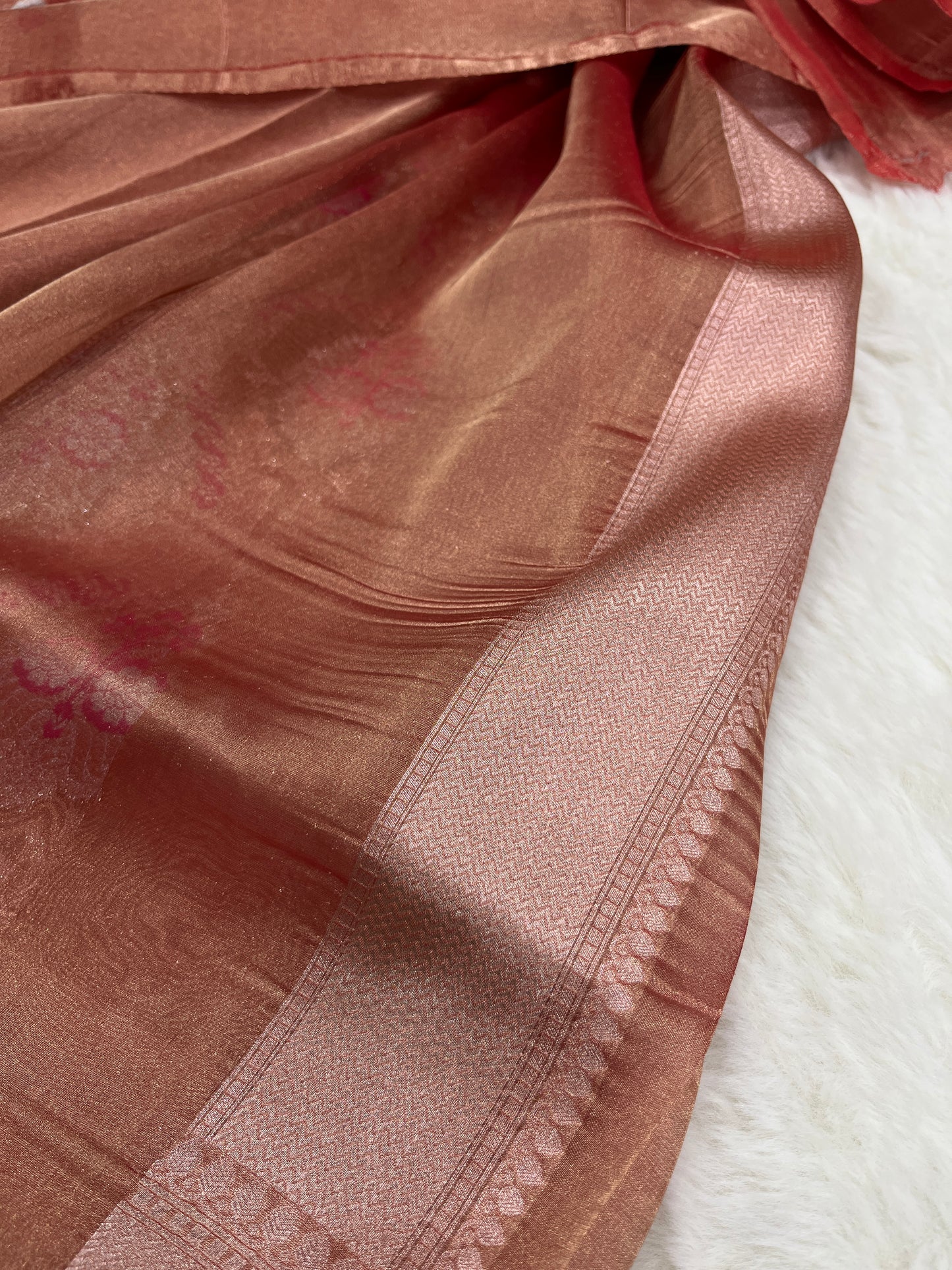 Banarasi Banarasi Pastel Brown Pure Tissue Silk Sarees with Sona Roopa Zari Weaves Meenakari Design