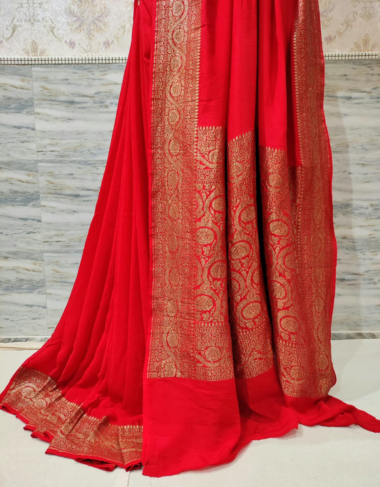 Banarasi Pure crep silk saree