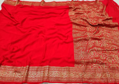 Banarasi Pure crep silk saree