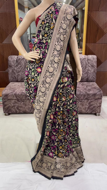 black katan silk saree
