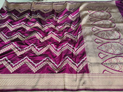 Purple pure silk saree