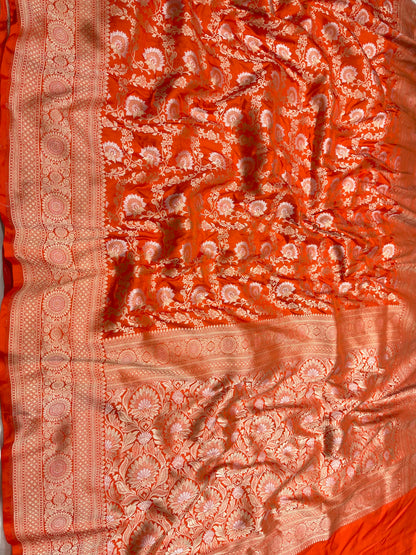 Orange sona roopa pure silk saree