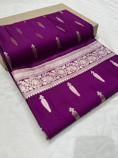 Purple Mashru Silk Saree
