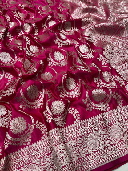 Pink mashru silk saree