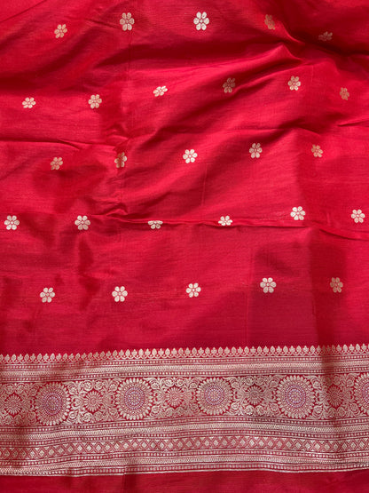 Red sona roopa banarasi pure silk saree