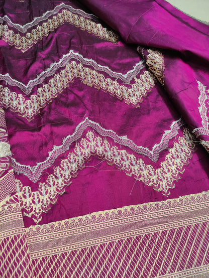 Purple pure silk saree