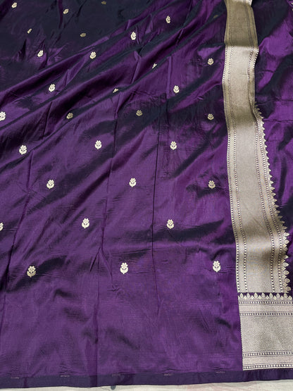 Magenta pure silk meenakari saree
